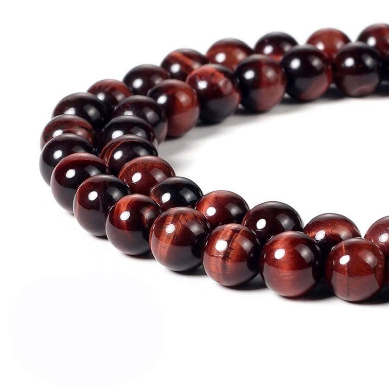Cmidy Natural Stone Beads 100pcs 10mm Red Tiger Eye Round Genuine Real Stone Beading Loose Gemstone Hole Size 1mm DIY Charm Smooth Beads for Bracelet Necklace Earrings Jewelry Making (Red Tiger Eye,10mm) - Image 3